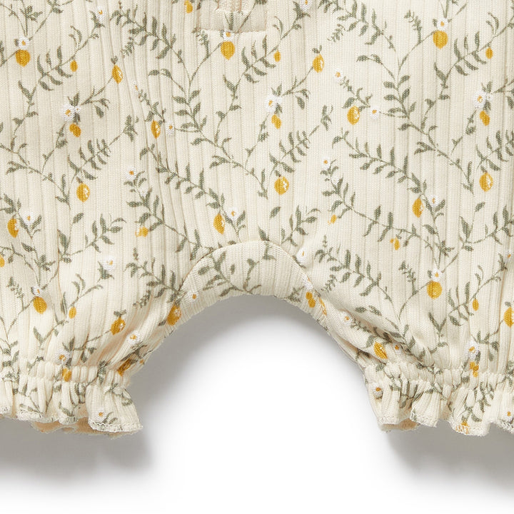 Wilson & Frenchy Organic Ruffle Zipsuit - Lemon Leaf