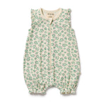 Organic Ruffle Zipsuit - Periwinkle