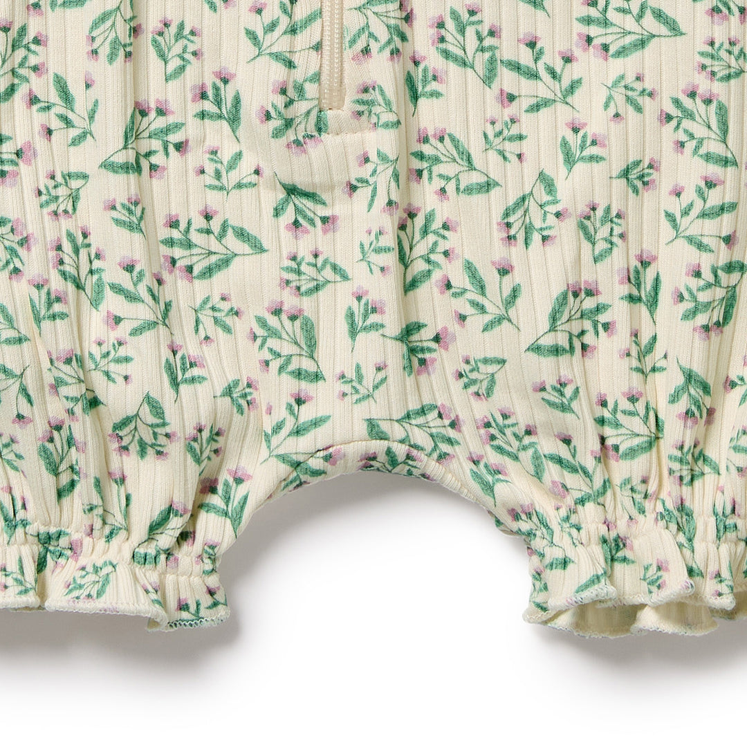 Wilson & Frenchy Organic Ruffle Zipsuit - Periwinkle