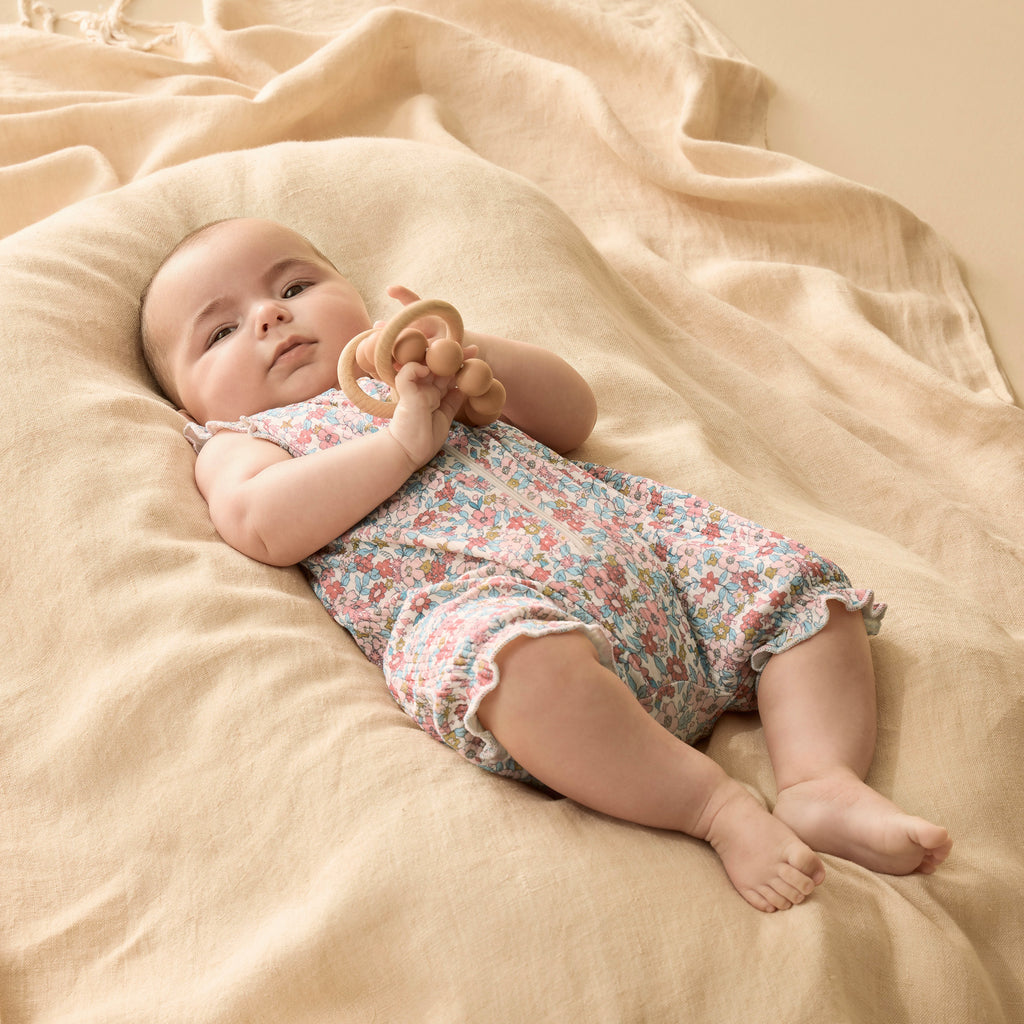 Wilson & Frenchy Organic Ruffle Zipsuit - Summer Bloom