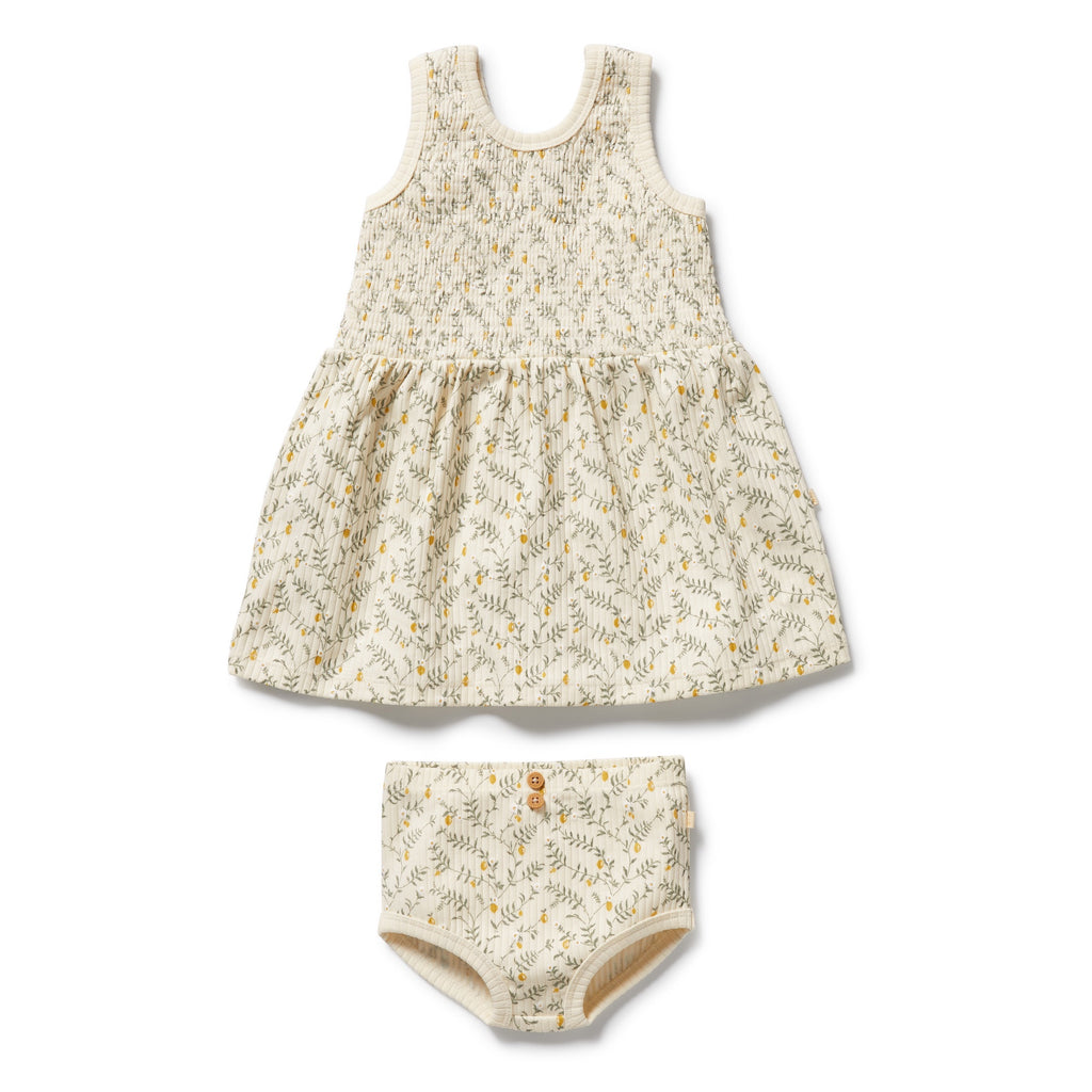 Wilson & Frenchy Organic Dress Set - Lemon Leaf