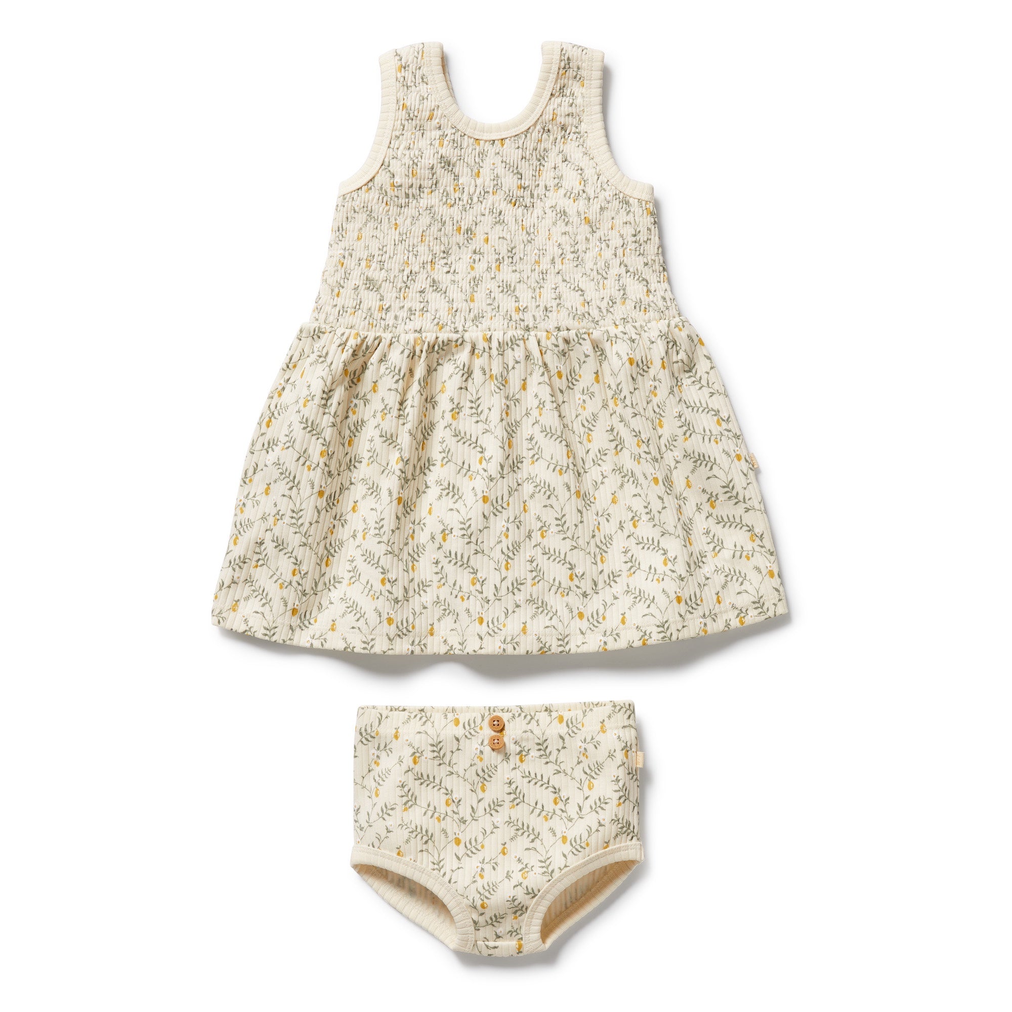 Wilson & Frenchy Organic Dress Set - Lemon Leaf