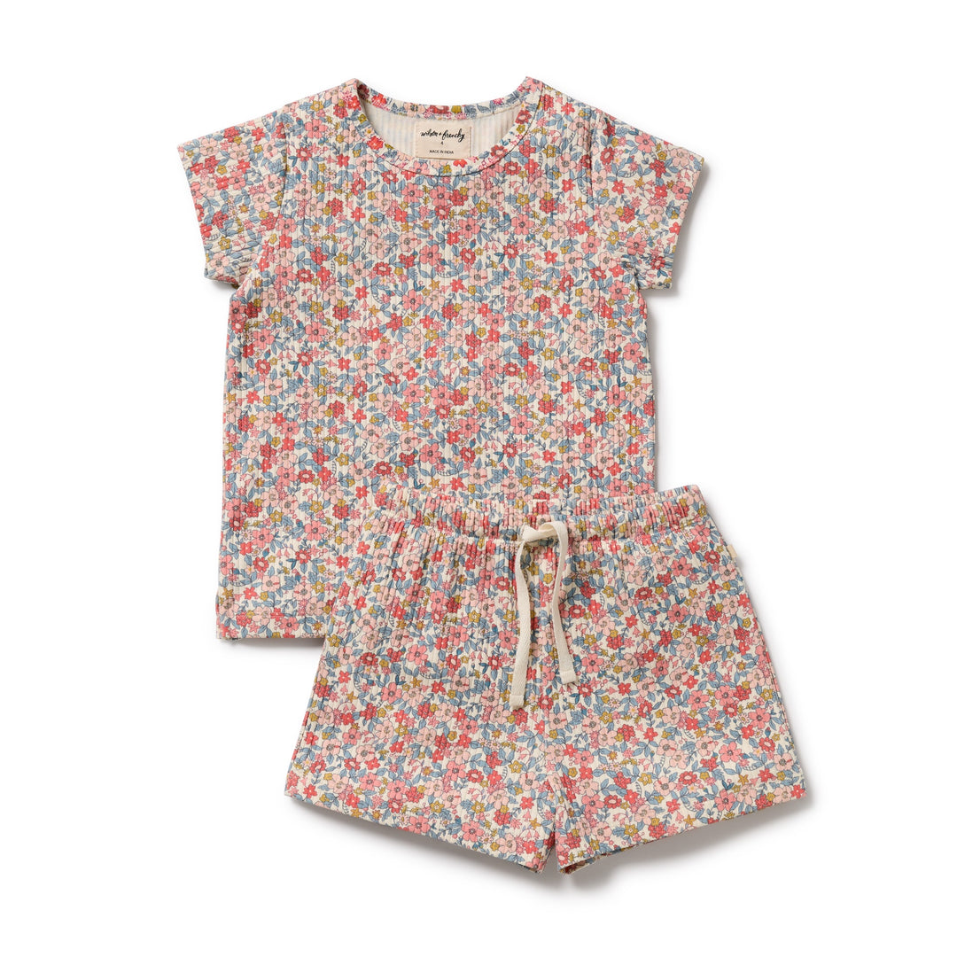 Wilson & Frenchy Organic Short Sleeved Pyjamas - Summer Bloom
