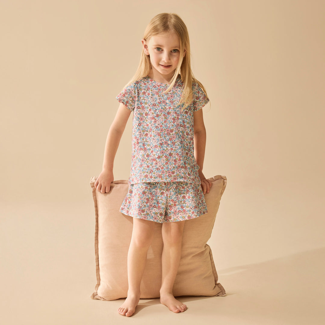 Wilson & Frenchy Organic Short Sleeved Pyjamas - Summer Bloom