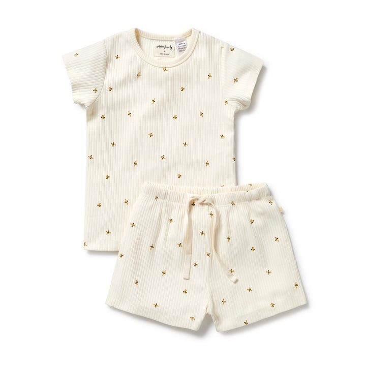 Wilson & Frenchy Organic Short Sleeved Pyjamas - Bee Mine