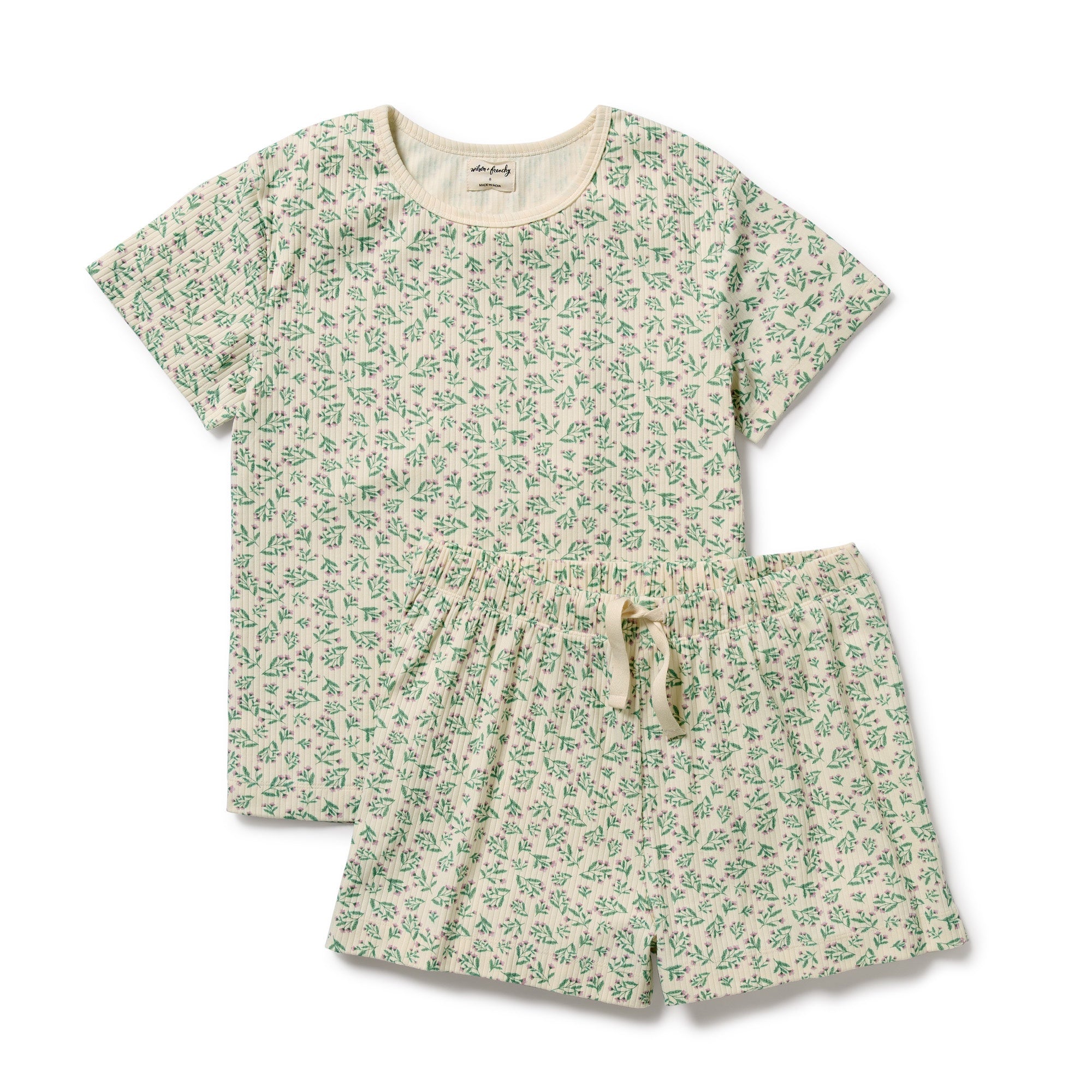 Wilson & Frenchy Organic Womens Short Sleeved Pyjamas - Periwinkle