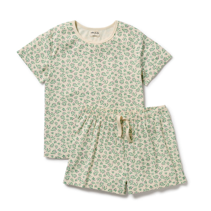 Wilson & Frenchy Organic Womens Short Sleeved Pyjamas - Periwinkle