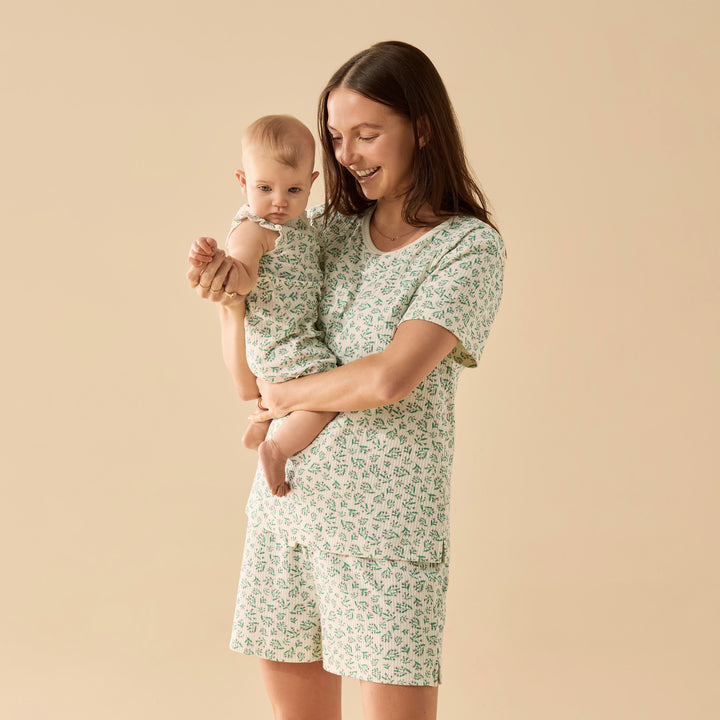 Wilson & Frenchy Organic Womens Short Sleeved Pyjamas - Periwinkle