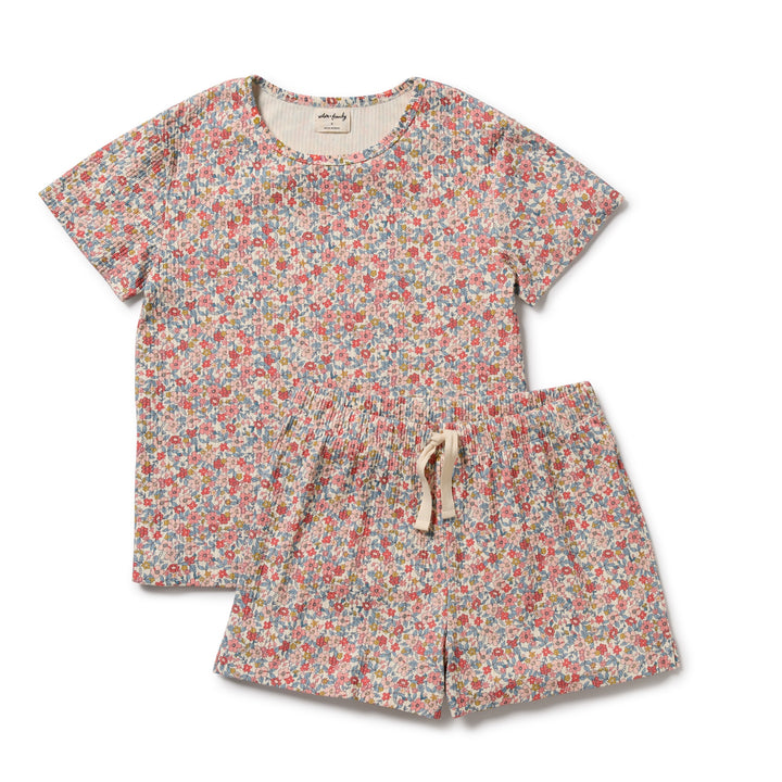 Wilson & Frenchy Organic Womens Short Sleeved Pyjamas - Summer Bloom