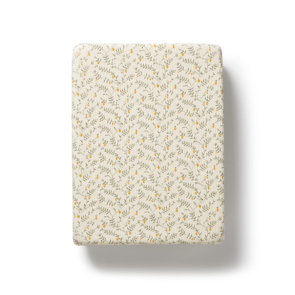 Organic Bassinet Sheet - Lemon Leaf