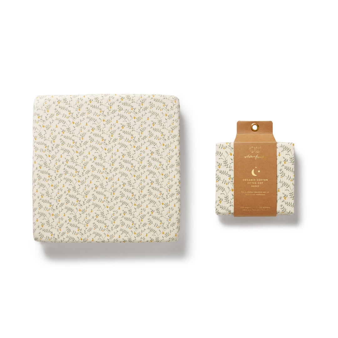 Wilson & Frenchy Organic Cot Sheet - Lemon Leaf