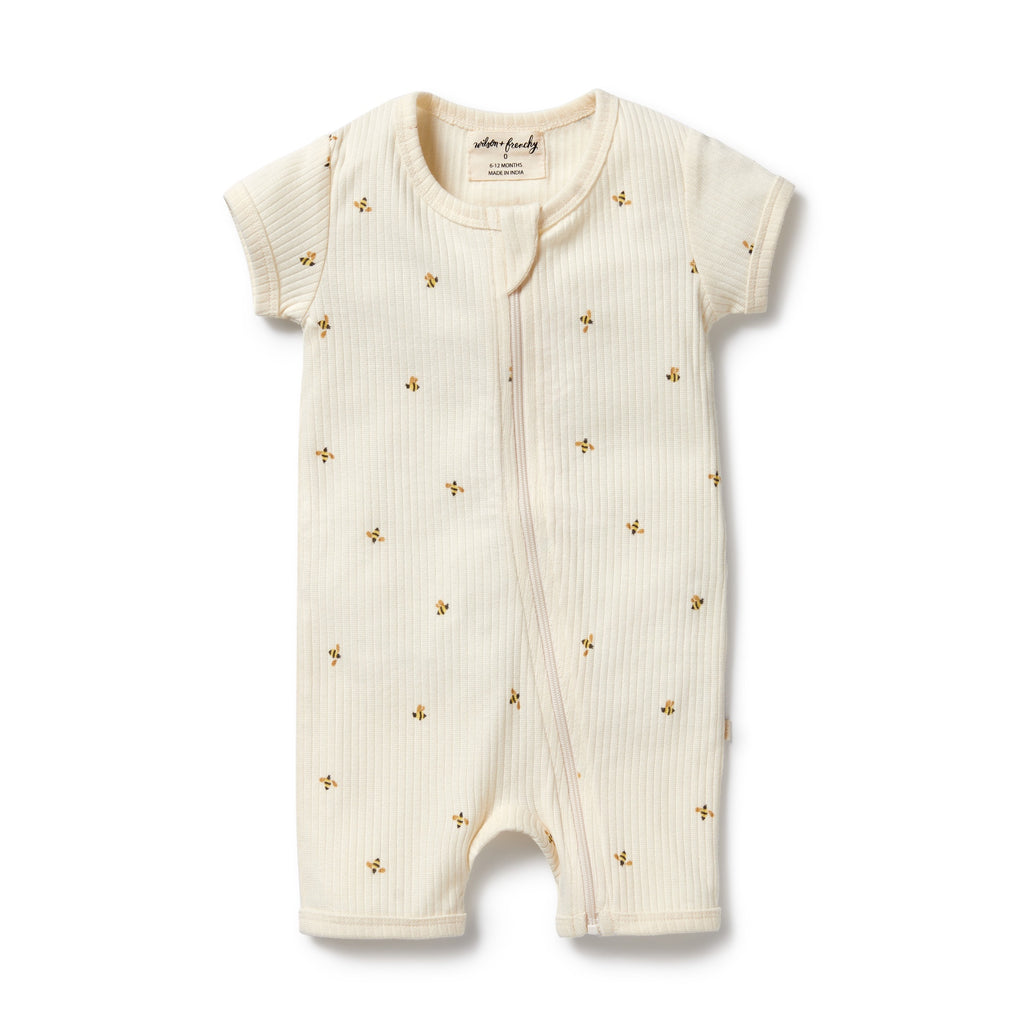 Wilson & Frenchy Organic Boyleg Zipsuit - Bee Mine