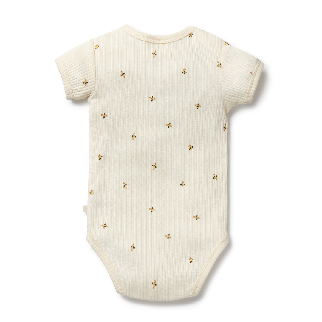 Wilson & Frenchy Organic Henley Bodysuit - Bee Mine