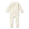 Organic Pointelle Zipsuit with Feet - Piney Pals