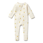 Organic Pointelle Zipsuit with Feet - Piney Pals
