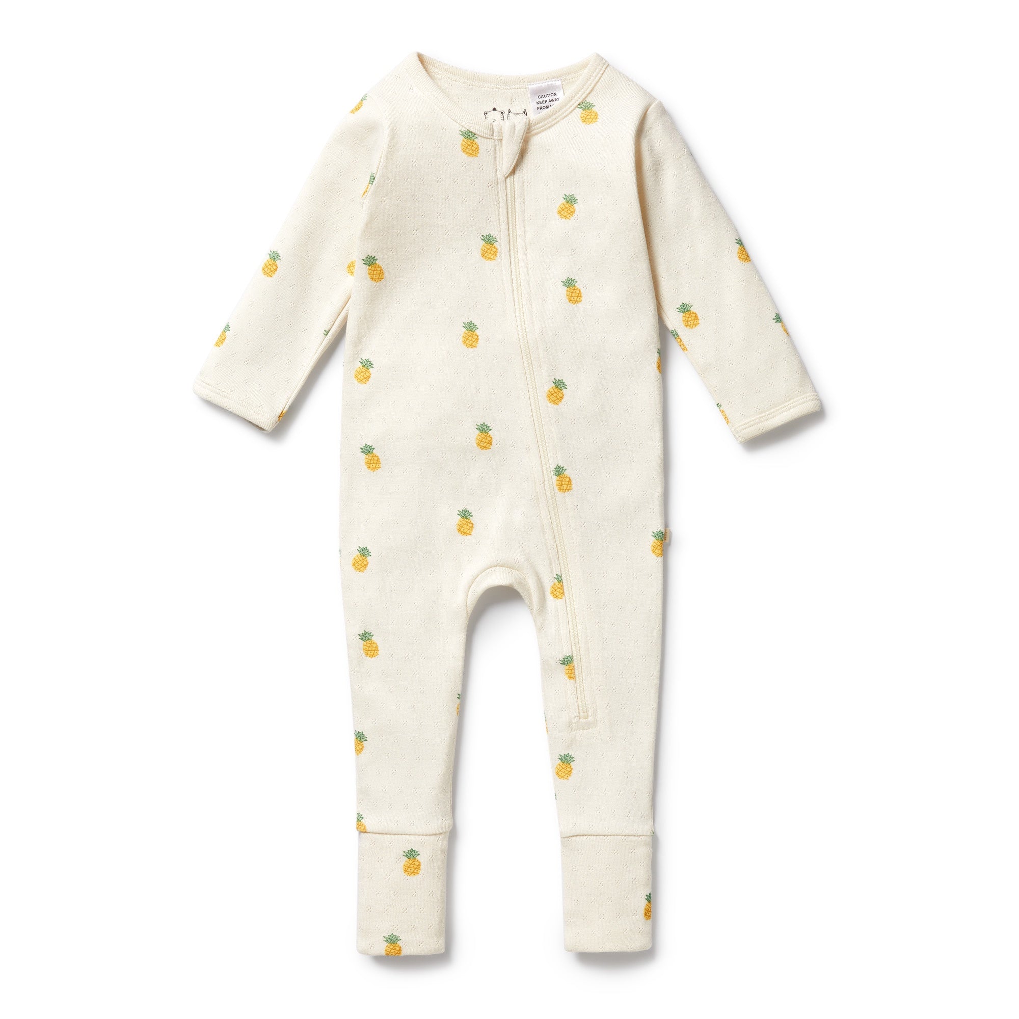 Wilson & Frenchy Organic Pointelle Zipsuit with Feet - Piney Pals