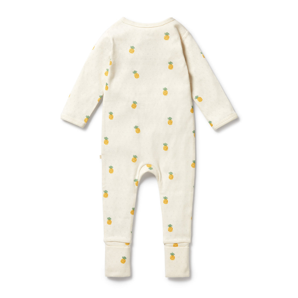 Wilson & Frenchy Organic Pointelle Zipsuit with Feet - Piney Pals