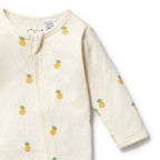 Organic Pointelle Zipsuit with Feet - Piney Pals