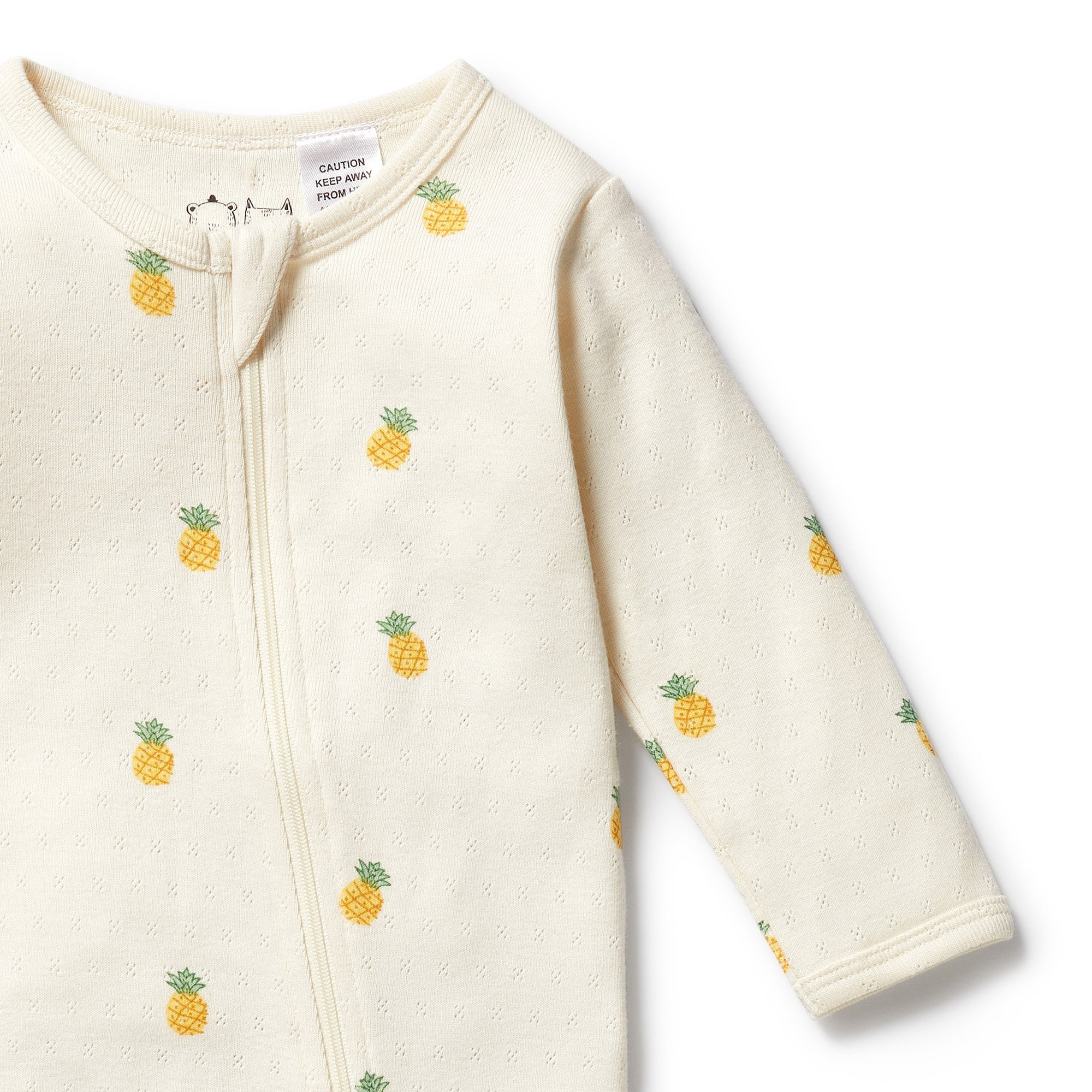 Wilson & Frenchy Organic Pointelle Zipsuit with Feet - Piney Pals