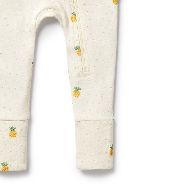 Wilson & Frenchy Organic Pointelle Zipsuit with Feet - Piney Pals
