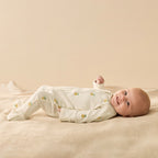Organic Pointelle Zipsuit with Feet - Piney Pals