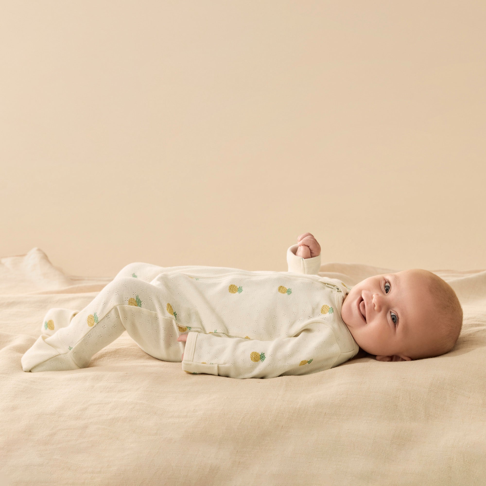 Wilson & Frenchy Organic Pointelle Zipsuit with Feet - Piney Pals