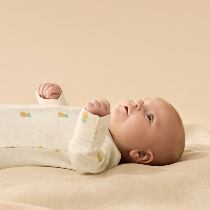 Wilson & Frenchy Organic Pointelle Zipsuit with Feet - Piney Pals