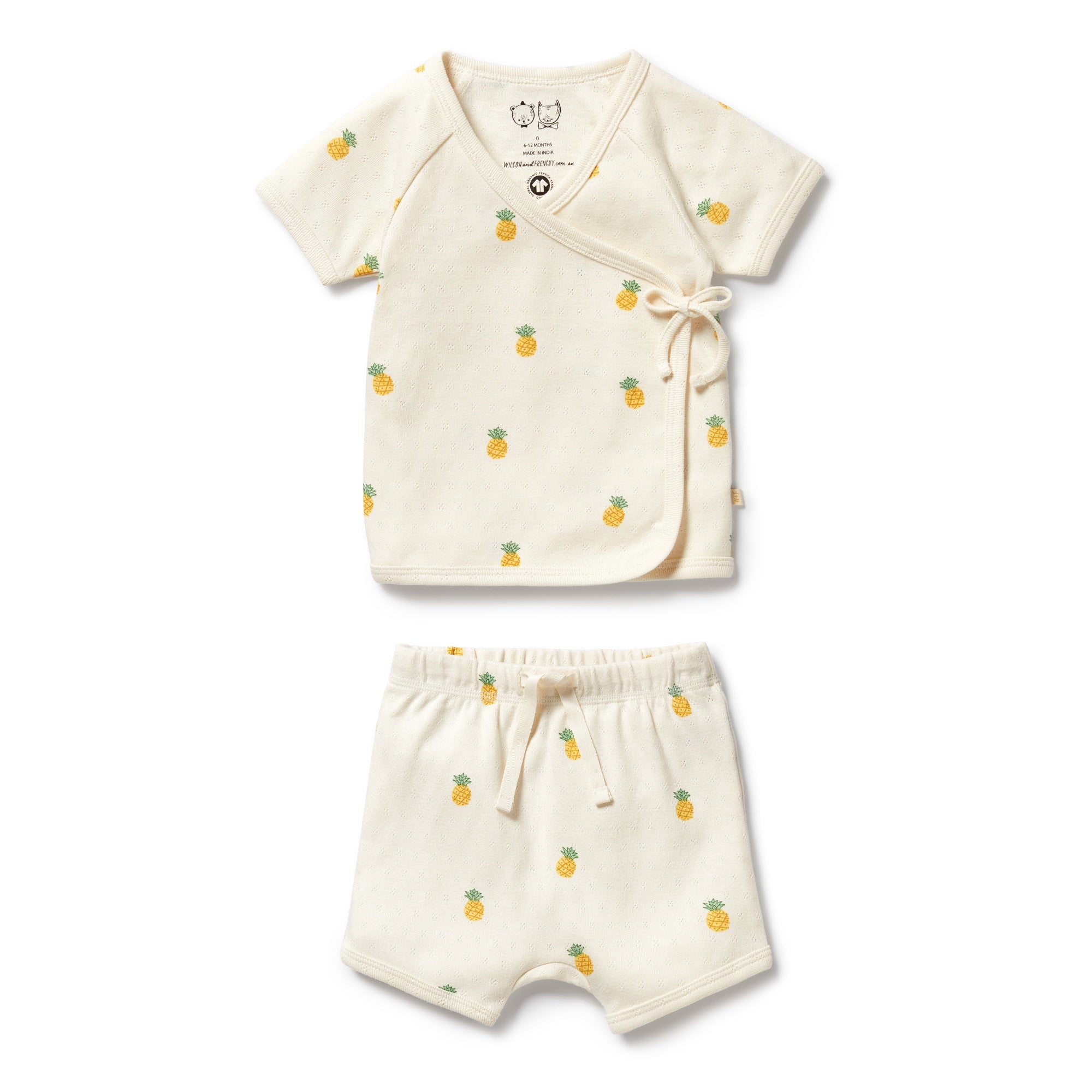 Organic Pointelle Kimono Set - Piney Pals