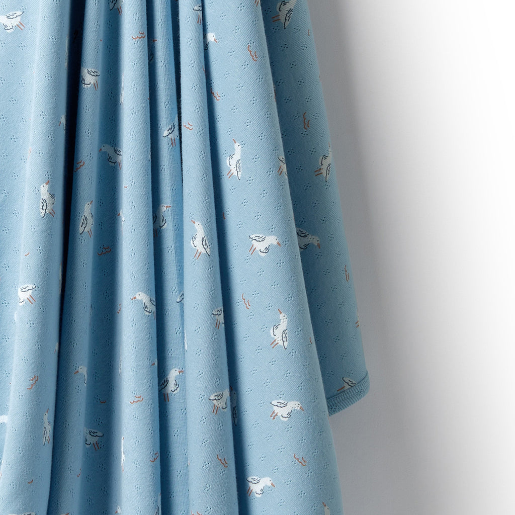 Organic Pointelle Bunny Rug - Sunny Seagulls