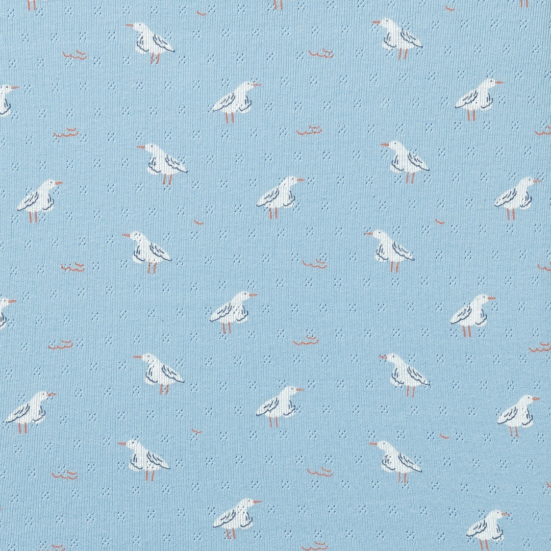 Wilson & Frenchy Organic Pointelle Bassinet Sheet - Sunny Seagulls