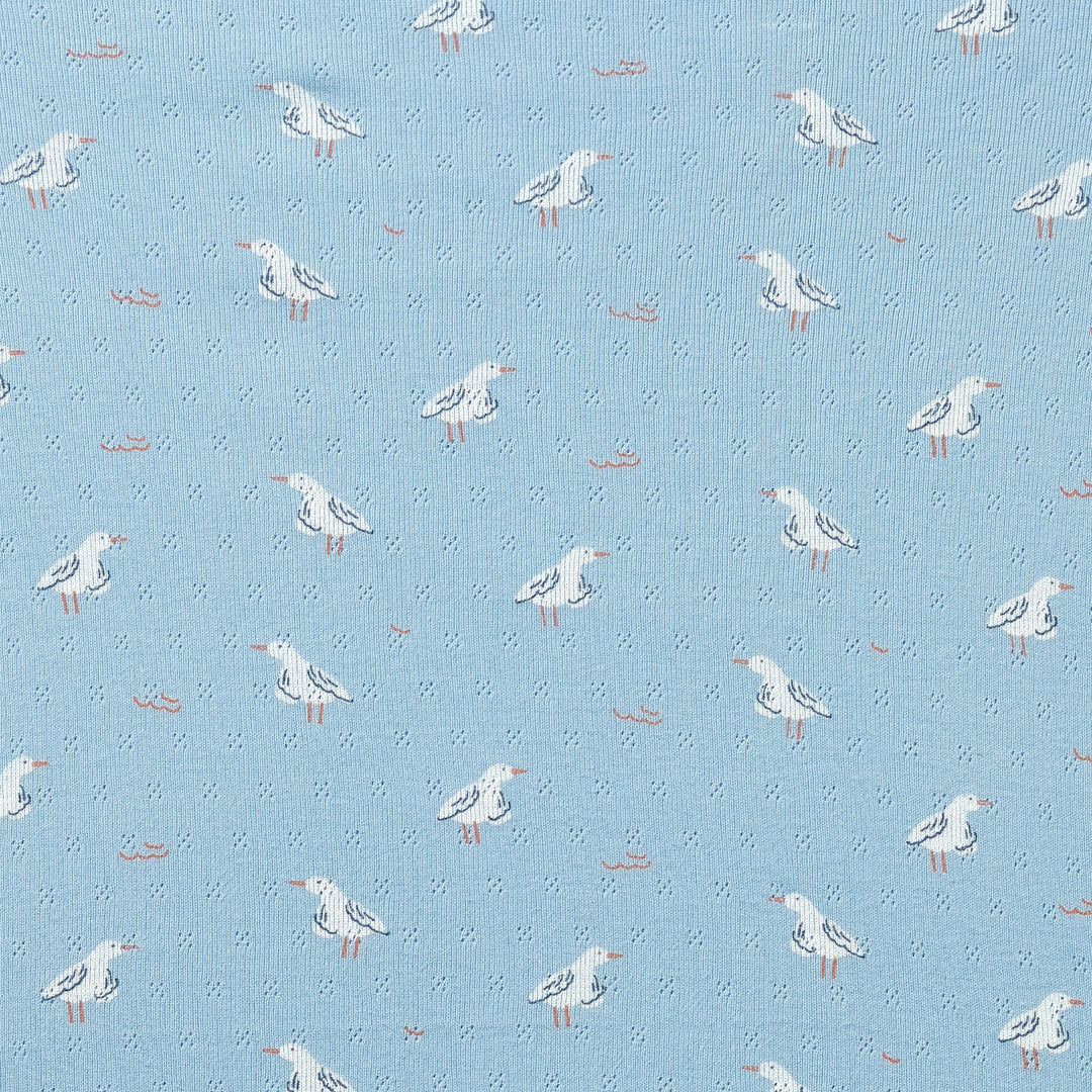 Wilson & Frenchy Organic Pointelle Cot Sheet - Sunny Seagulls