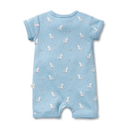 Organic Pointelle Boyleg Zipsuit - Sunny Seagulls