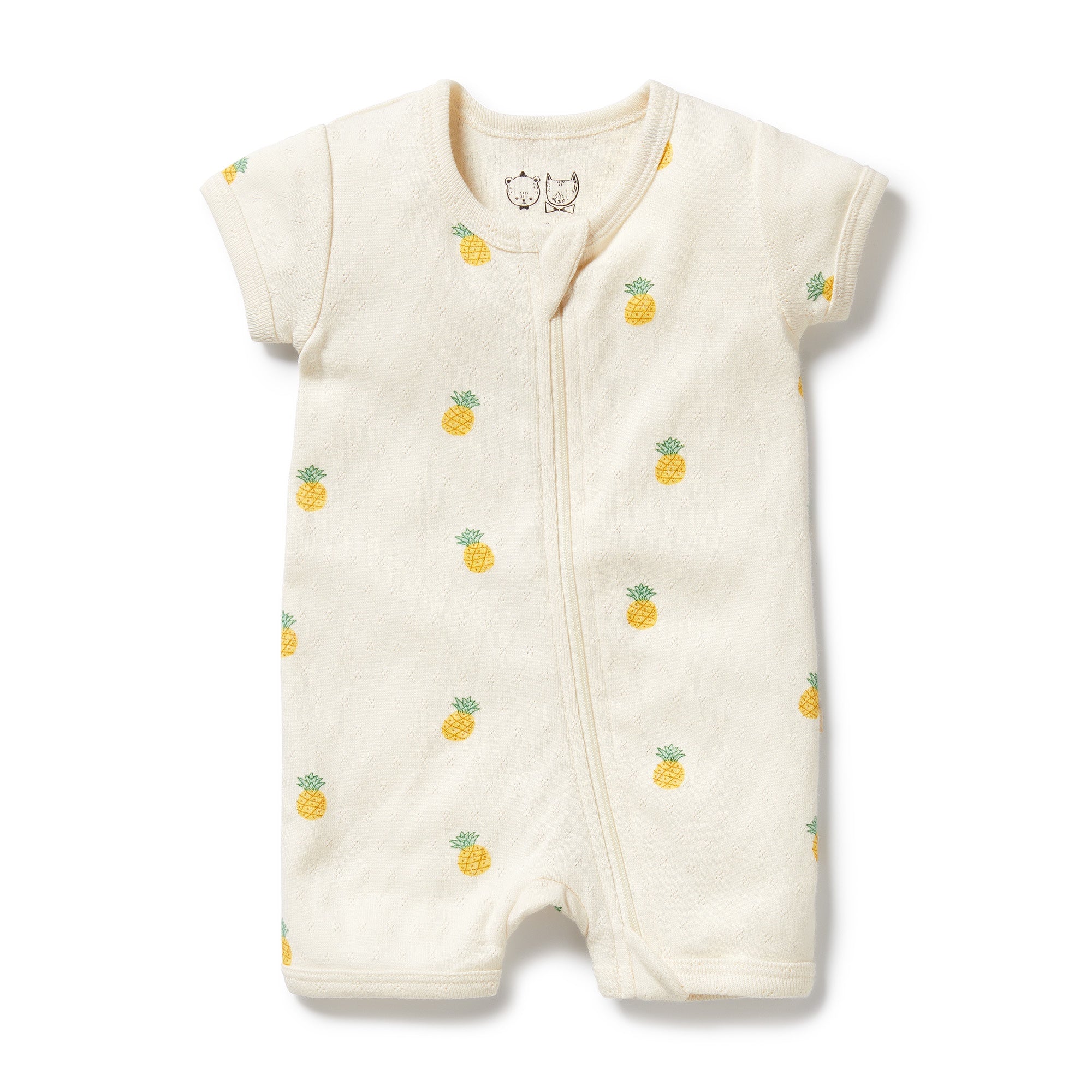 Wilson & Frenchy Organic Pointelle Boyleg Zipsuit - Piney Pals