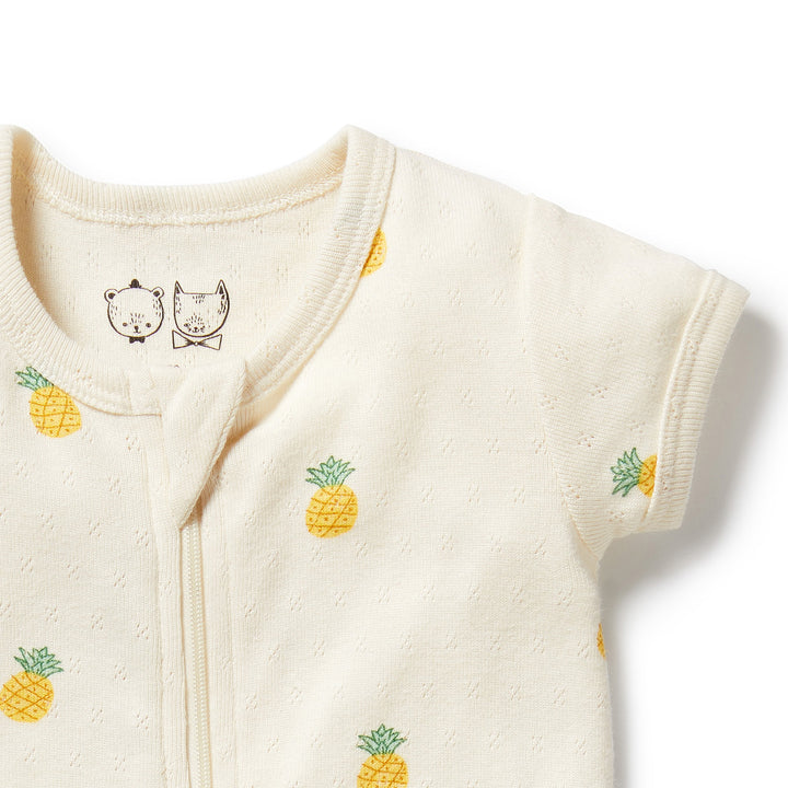 Wilson & Frenchy Organic Pointelle Boyleg Zipsuit - Piney Pals