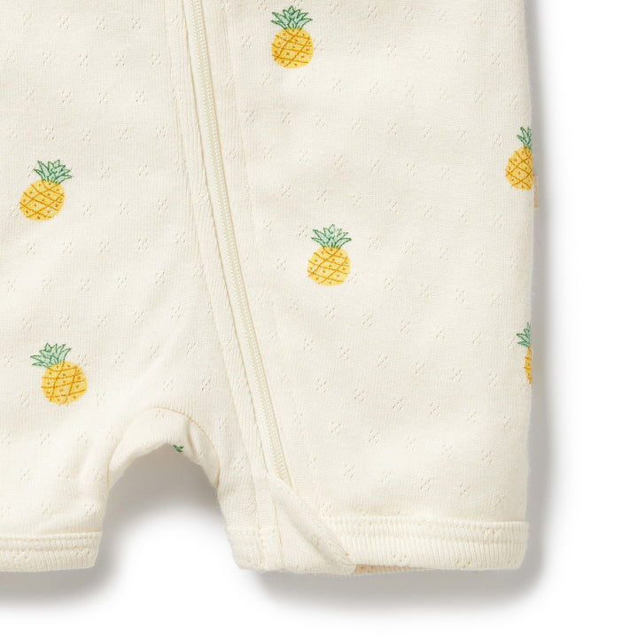 Wilson & Frenchy Organic Pointelle Boyleg Zipsuit - Piney Pals