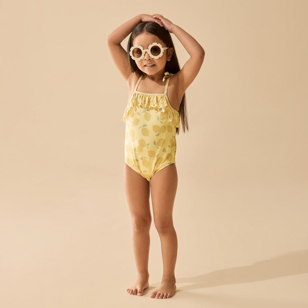 Wilson & Frenchy Cutwork Swimsuit - Lemon Drop