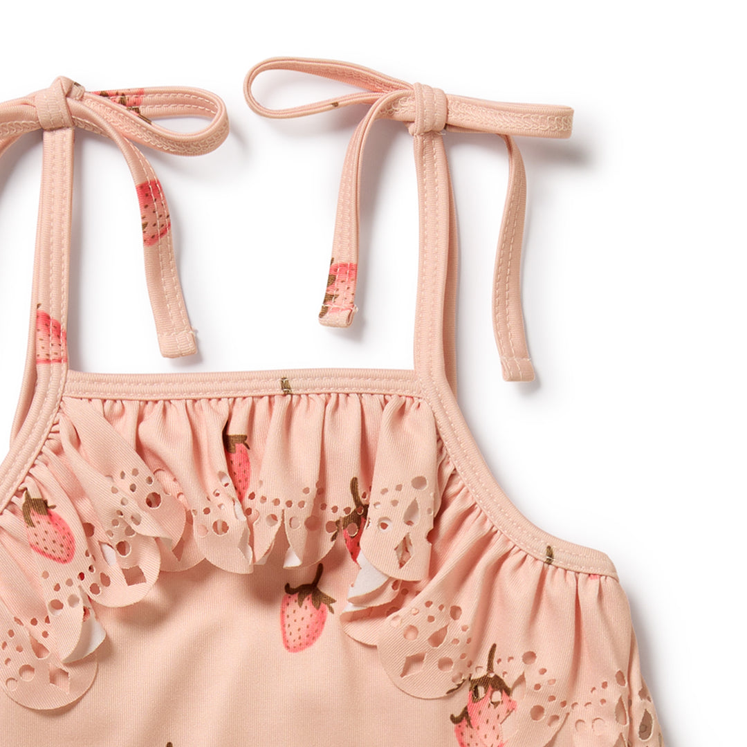 PRE-ORDER - Wilson & Frenchy Cutwork Swimsuit - Strawberry Kisses