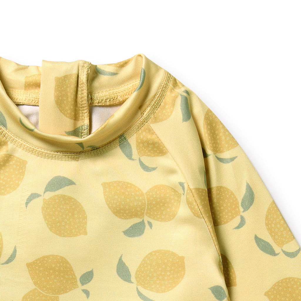 Cutwork Rashie Swimset - Lemon Drop