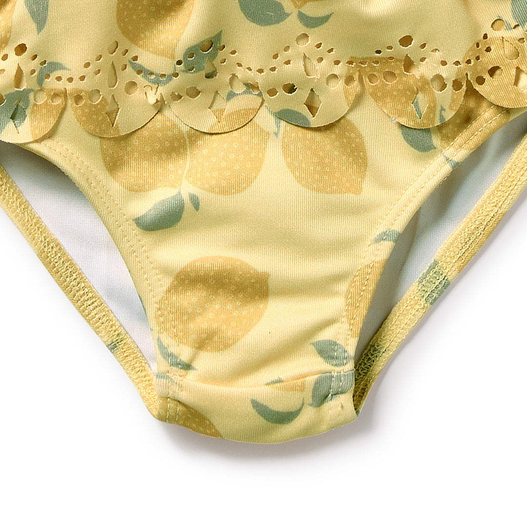 PRE-ORDER - Wilson & Frenchy Cutwork Rashie Swimset - Lemon Drop