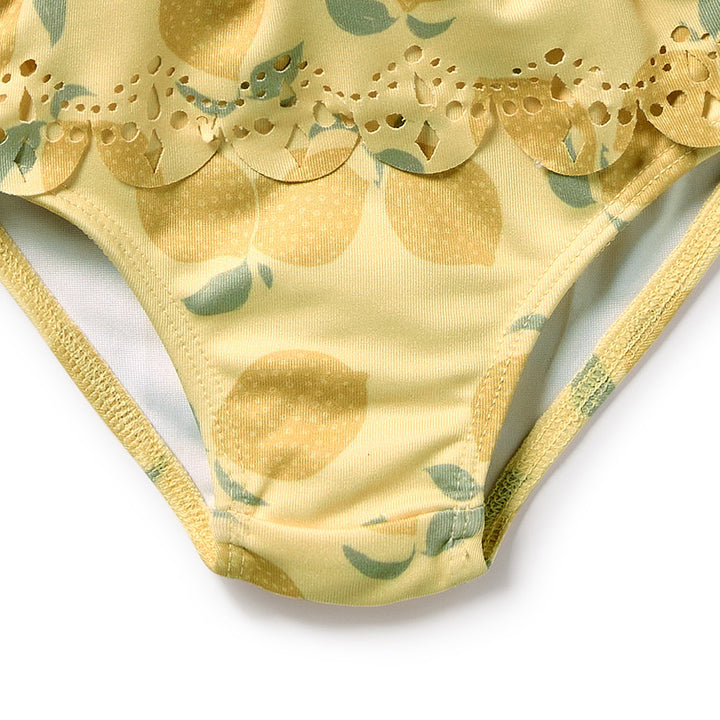 PRE-ORDER - Wilson & Frenchy Cutwork Rashie Swimset - Lemon Drop