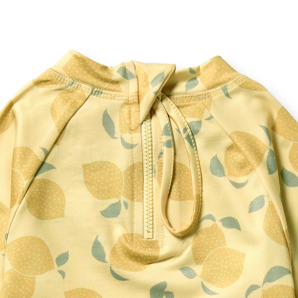 Cutwork Rashie Swimset - Lemon Drop