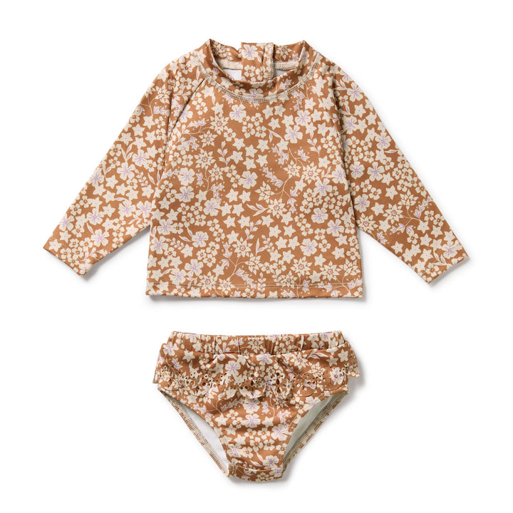 PRE-ORDER - Wilson & Frenchy Cutwork Rashie Swimset - Hazel Floral