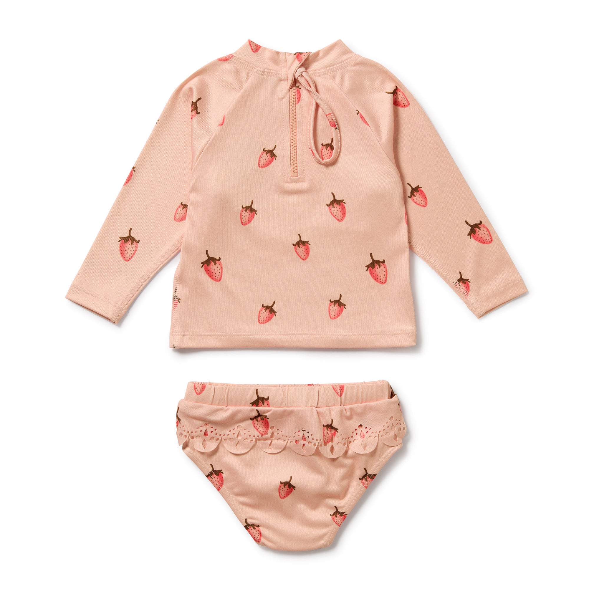 Wilson & Frenchy Cutwork Rashie Swimset - Strawberry Kisses