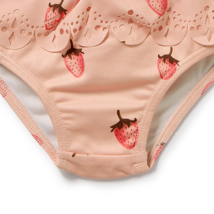 PRE-ORDER - Wilson & Frenchy Cutwork Rashie Swimset - Strawberry Kisses