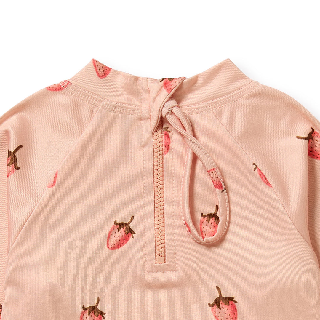 PRE-ORDER - Wilson & Frenchy Cutwork Rashie Swimset - Strawberry Kisses