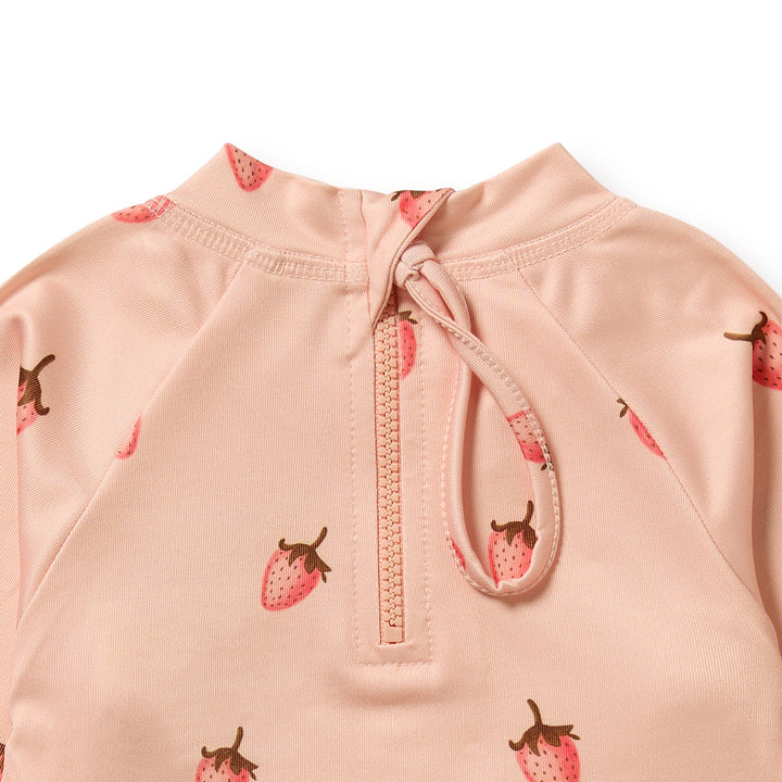 PRE-ORDER - Wilson & Frenchy Cutwork Rashie Swimset - Strawberry Kisses