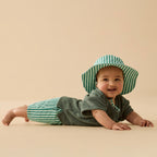 Sun Hat - Green Bean Stripe