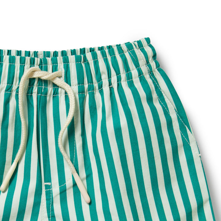 Wilson & Frenchy Swim Board Short - Green Bean Stripe