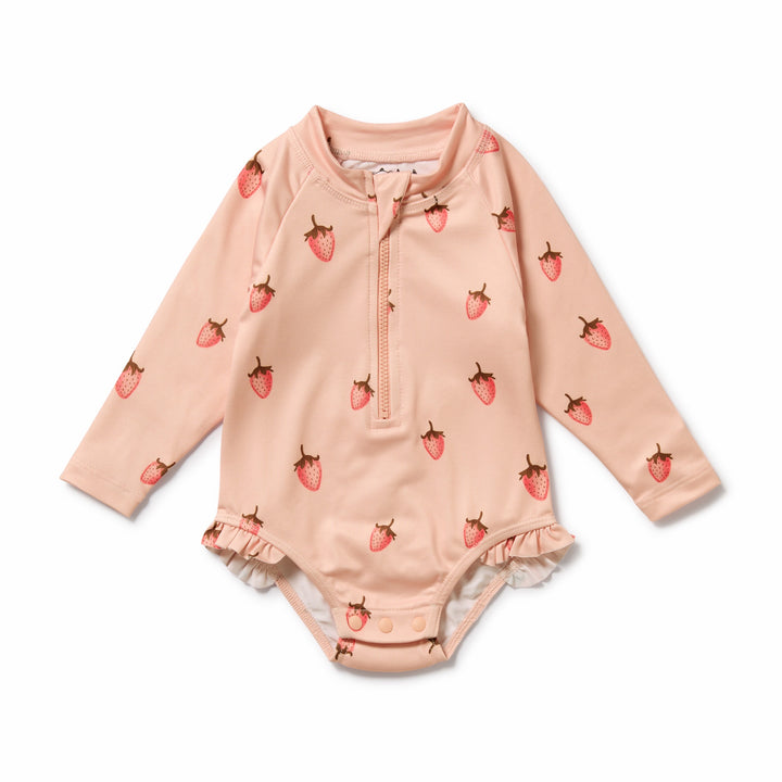 PRE-ORDER - Wilson & Frenchy Long Sleeved Swimsuit - Strawberry Kisses