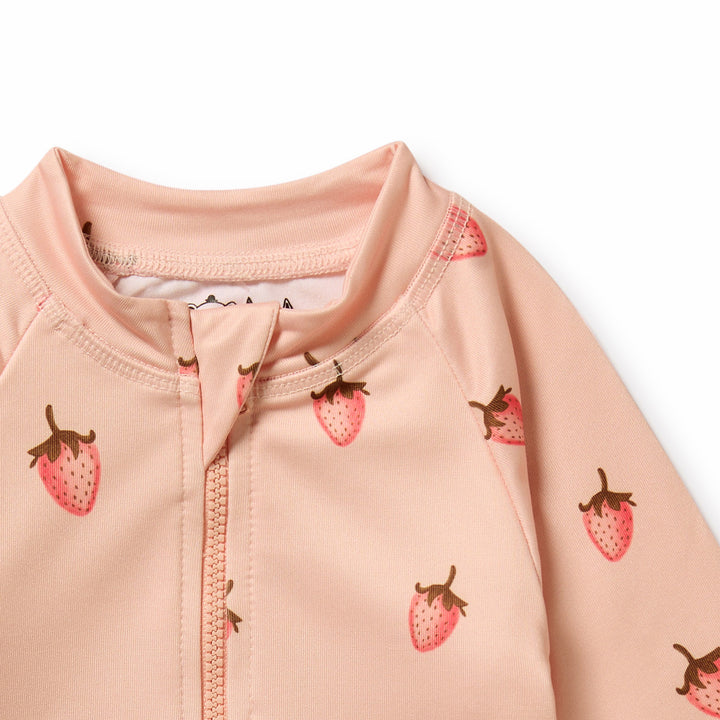 PRE-ORDER - Wilson & Frenchy Long Sleeved Swimsuit - Strawberry Kisses